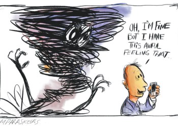 Tornado cartoon by Mickey Paraskevas