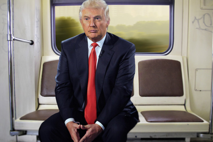 Donald Trump rides the Hamptons Subway?