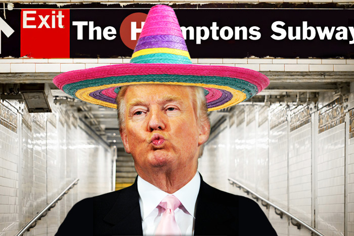 Donald Trump and sombreros are not allowed on the Hamptons Subway
