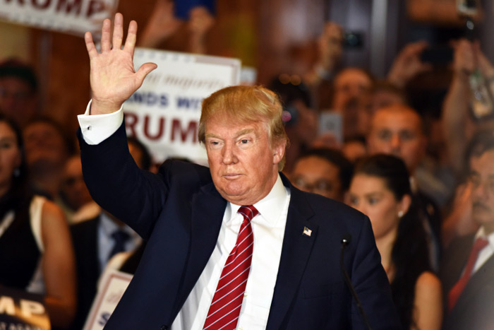Donald Trump is speaking in Patchogue on Thursday, April 14