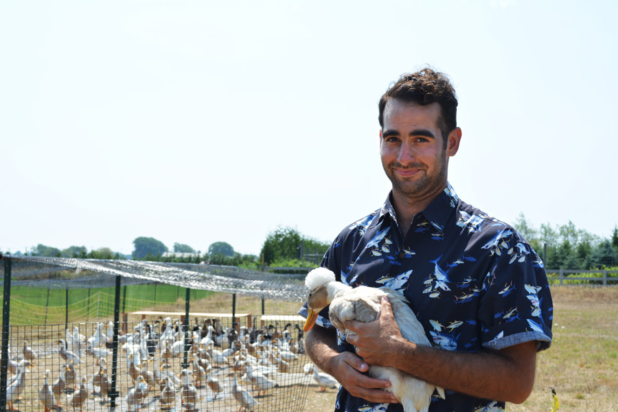 Tucker Marder with his duck Einstein