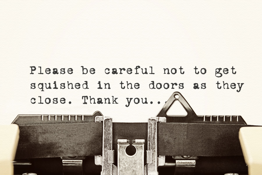 Typewriter Hamptons Subway Closing doors script