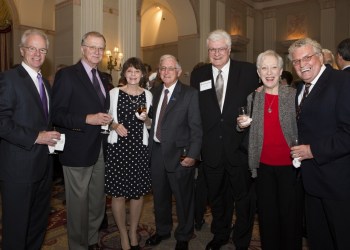 Paul J. Connor III, President/CEO; Neboysha R. Brashich, Trustee and Government Affairs Representative; Gayle Kaplan, Award Recipient, Z. Micah Kaplan, MD, Vice Chairman ELIH Foundation; James R. Tallon, Jr.; President United Hospital Fund; Carole G. Donlin, Vice Chairman Board of Trustees, and Thomas E. Murray, Jr., Chairman Board of Trustees.