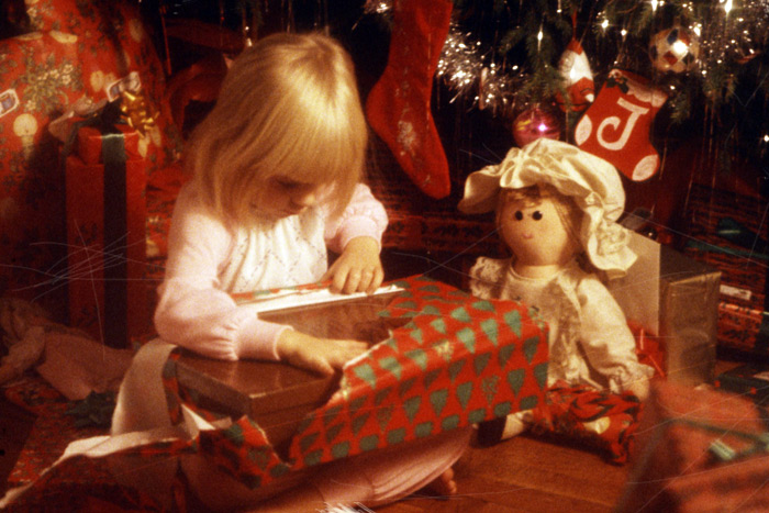 Vintage Christmas gifts under the treeWEB