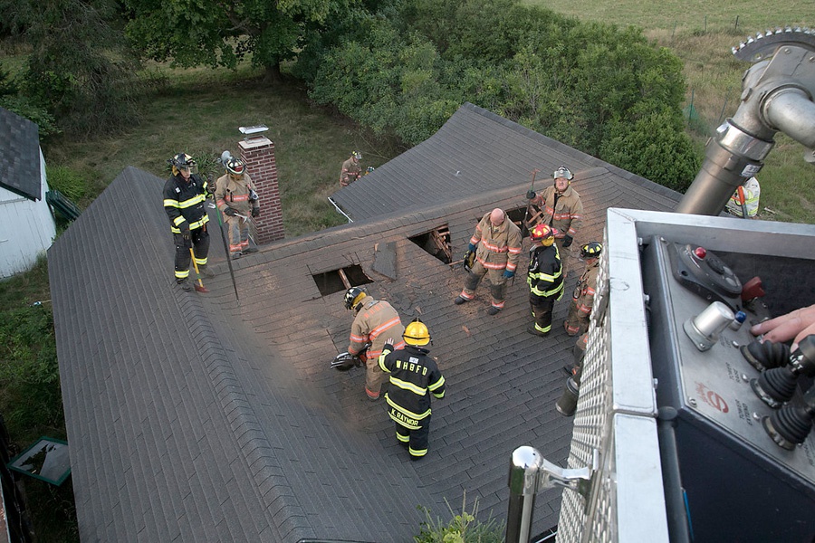 WHBFD firefighters from above