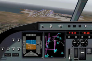 Cockpit view in X-Plane