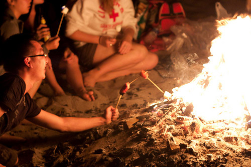 beach bonfire