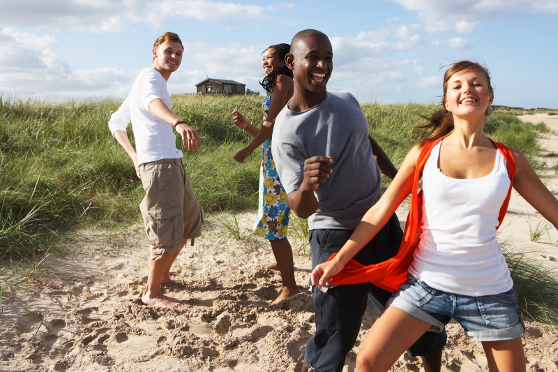 Dancing on the beach