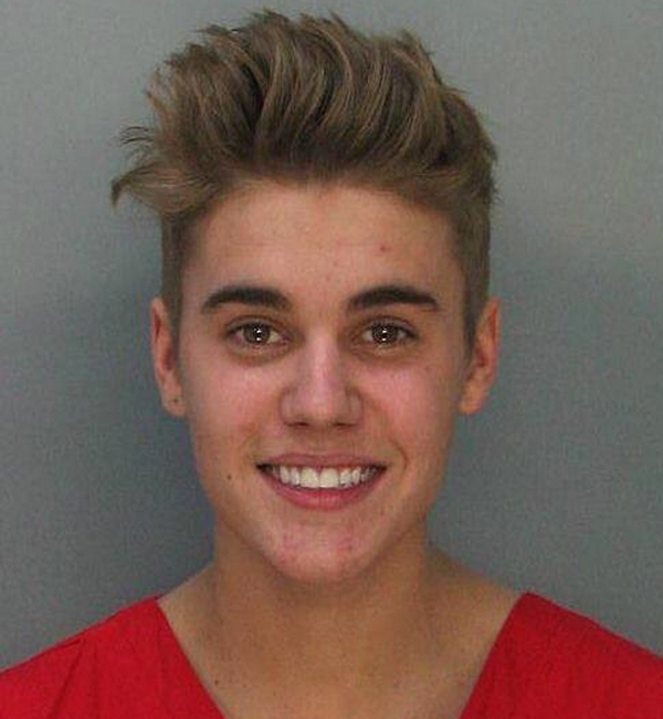 Justin Bieber mug shot.