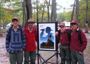 Brian McAuliff and local Scouts at the Southaven Park.Camporee.