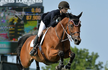 Lucy Deslauriers rode Hester to the top of the $25,000 Campbell Stables Show Jumping Derby at the 40th Annual Hampton Classic.