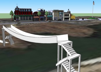 Jay Schneiderman’s proposed plan for revitalizing Riverside includes a bridge over Peconic River. Courtesy Office of Jay Schneiderman