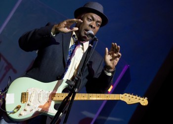 Sunday night at the Suffolk Theater the legendary Booker T. Jones took to the stage, not only playing his organ but he sang and played his guitar.