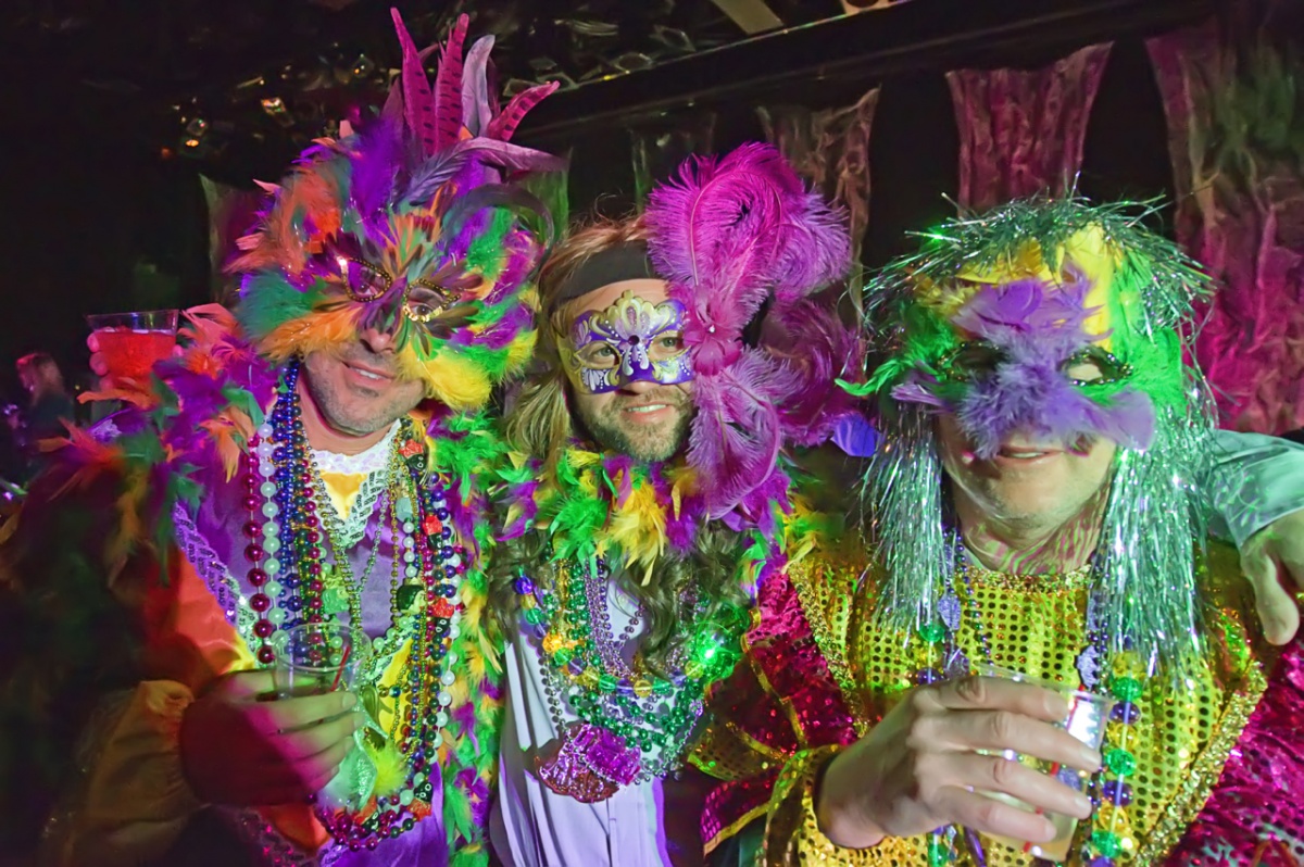 Mardi Gras brought out the dancers and the feathers at The Bay Street Theater, Saturday night.