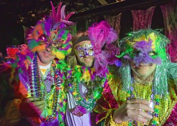 Mardi Gras brought out the dancers and the feathers at The Bay Street Theater, Saturday night.