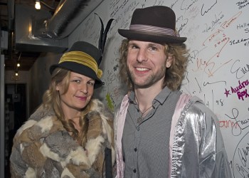 Nancy Atlas in green room with her special artist of the week, keyboardist, Danny Kean, at Bay Street Theater for the 3rd Fireside Session.