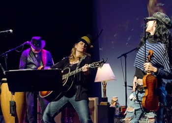 Nanct Atlas and Randi Fishenfeld at Bay Street Theatre in Sag Harbor for the January 24 Fireside Session.