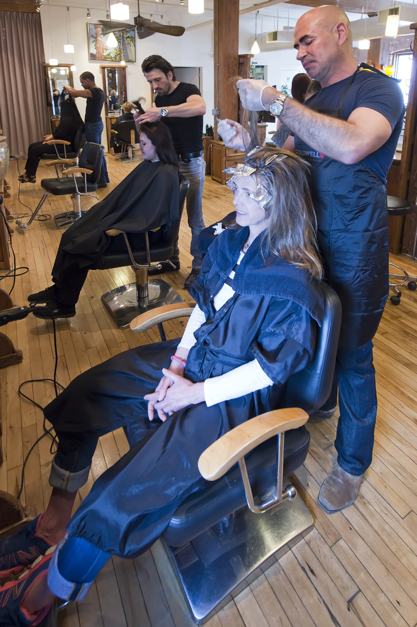 Mark Zowine (foreground) and Xavier Merat work their magic.