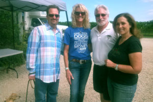 Steven and Pamela Green with Baiting Hollow Farm Vineyard owners Steve and Sharon Levine.