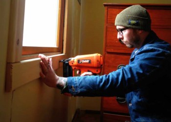 Working on Robbie Badkin’s Napeague home.