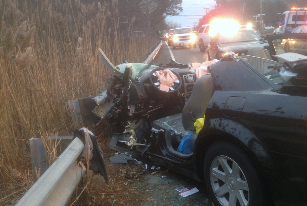 Friday morning accident on County Road 39. Photo credit: Courtesy Southampton Fire Department