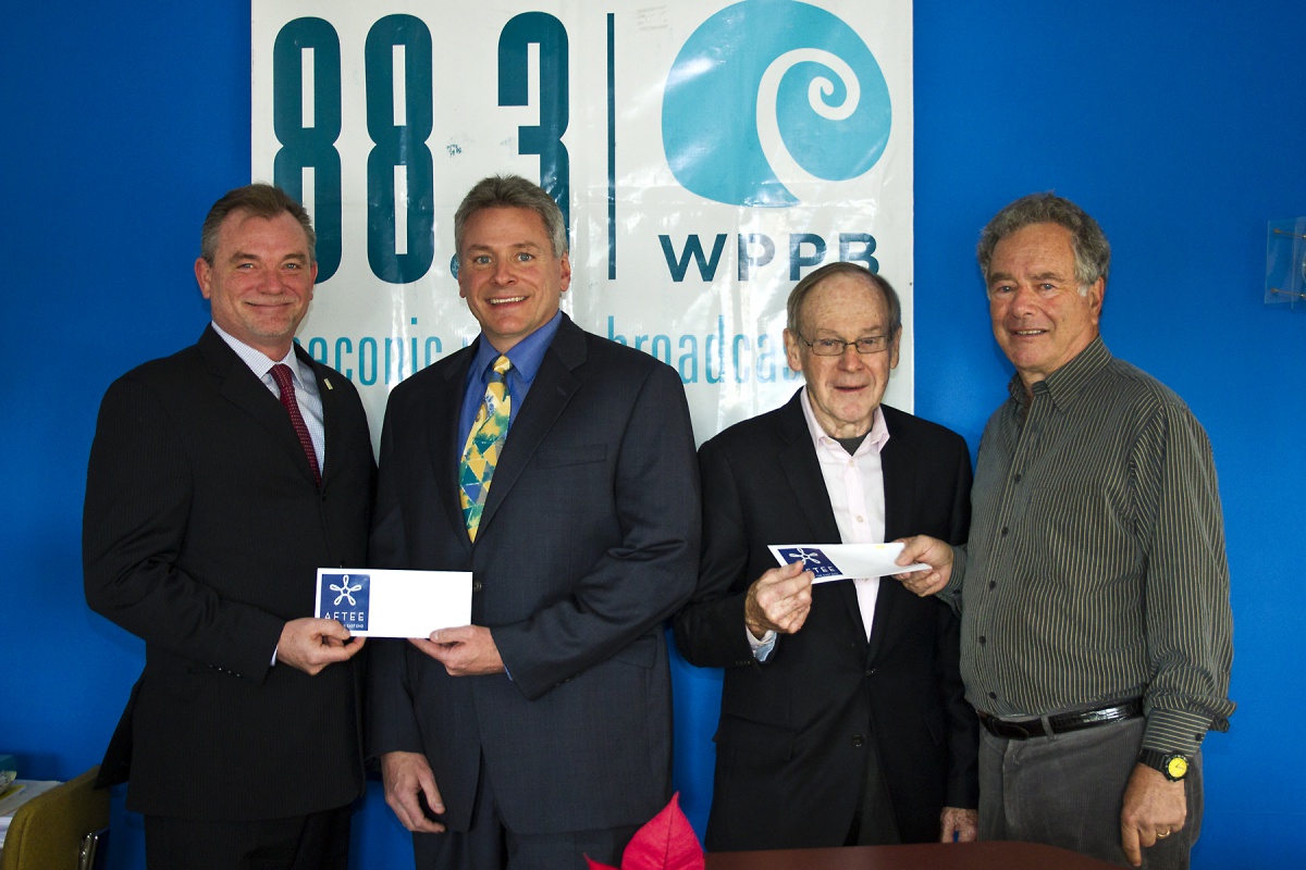 Bridgehampton National Bank President Kevin O'Connor, Long Island Community Foundation Executive Director David Okorn, WPPB President Wally Smith and AFTEE President Myron Levine