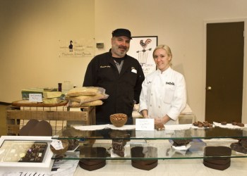 Chef Steven Amaral and Lauren Woods of The North Fork Chocolate Company in Calverton.