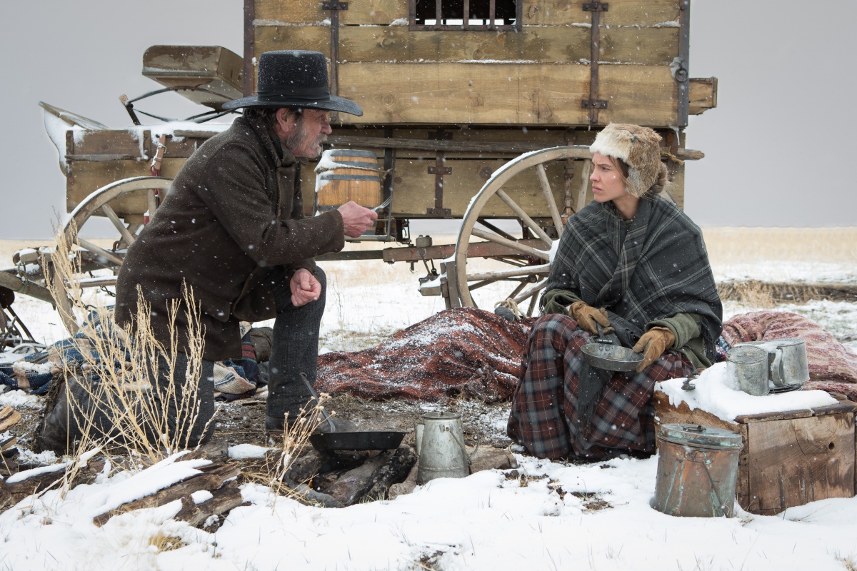 Tommy Lee Jones and Hilary Swank in "The Homesman," screening at the 2014 Hamptons International Film Festival.