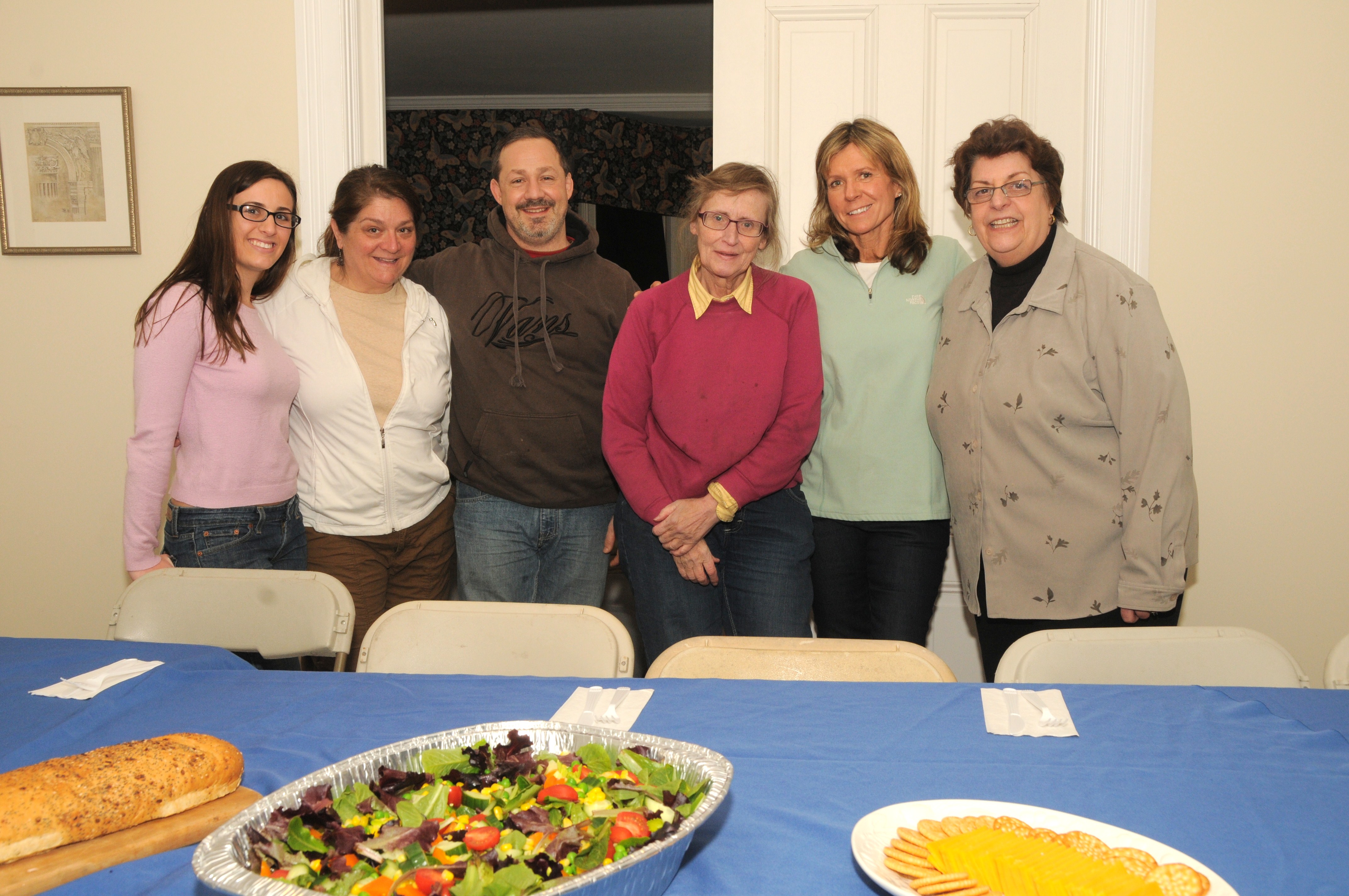 Local Maureen’s Haven volunteers Hanna Riege, Kerry Riege, Chris Tucci, Antje Katcher, Cathy Irvine, Marge Harvey