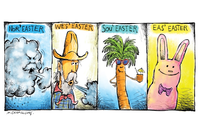 Nor'easters cartoon by Mickey Paraskevas