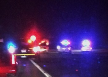 New York State police and Hampton Bays fire chiefs respond to a vehicle fire on the right shoulder of westbound Sunrise Highway just west of the Flanders Road/Route 24 exit.