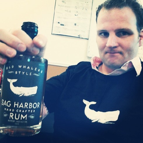 @sagharborrum at the @danspapers office with @oliversees. Photo credit: Instagram.com/danspapers