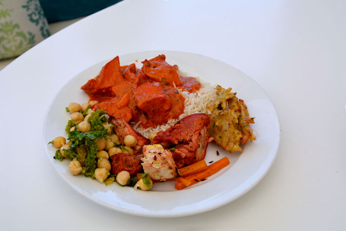 Assortment of food from the Saaz lunch buffet