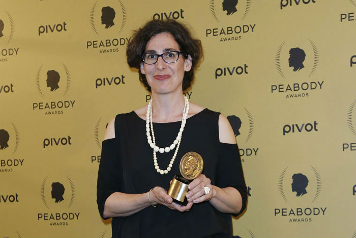 Sarah Koenig with her Peabody Award
