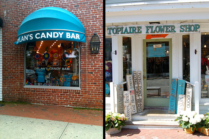 Summer retail stores Dylan's Candy Bar and Topiaire Flower Shop,