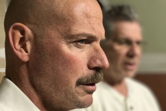 Joe Pallister and Edward Kassar in "A Steady Rain."