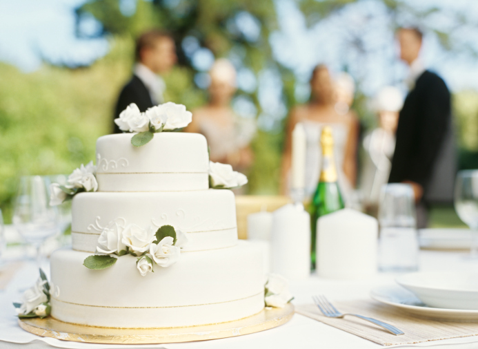close-up of a wedding cake