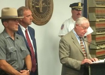 Suffolk County District Attorney Thomas Spota speaks during a press conference Friday in Riverhead.