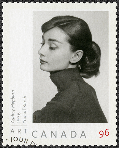 Canadian stamp of the beautiful Audrey Hepburn