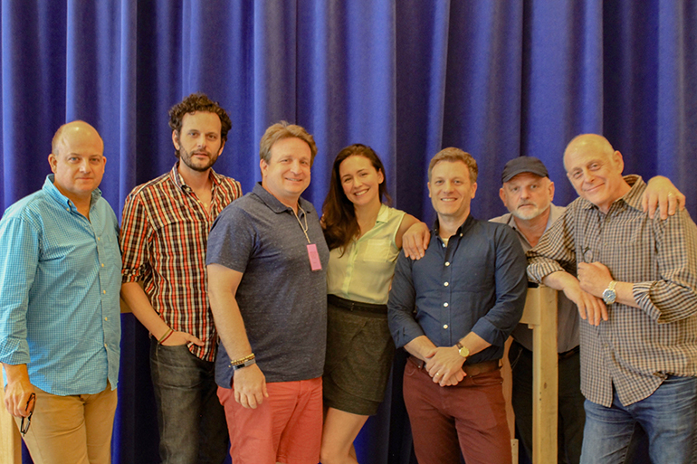 Fellow Travelers cast and creative team (Jeffrey Bean, Wayne Alan Wilcox, Jack Canfora, Rachel Spencer Hewitt, Vince Nappo, Michael Wilson, Mark Blum, Photo: Courtesy Bay Street Theater