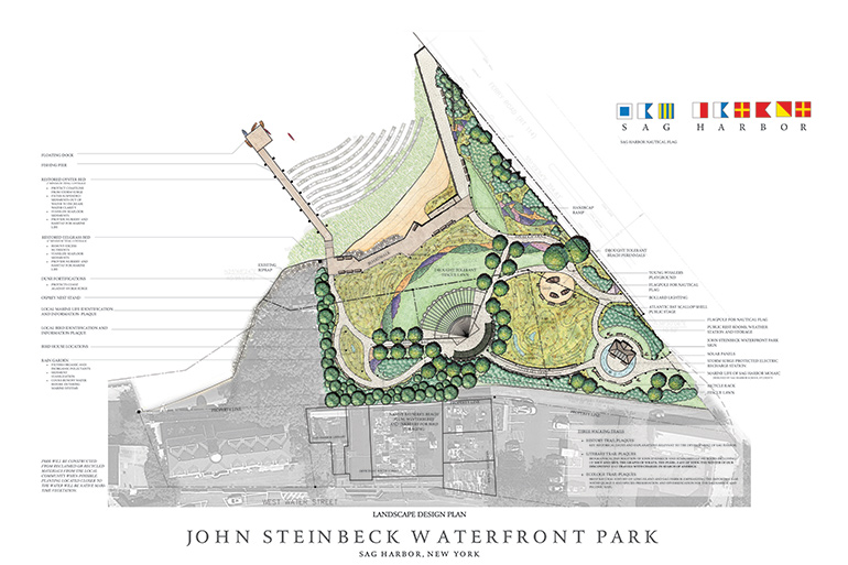 John Steinbeck Waterfront Park plan for Sag Harbor