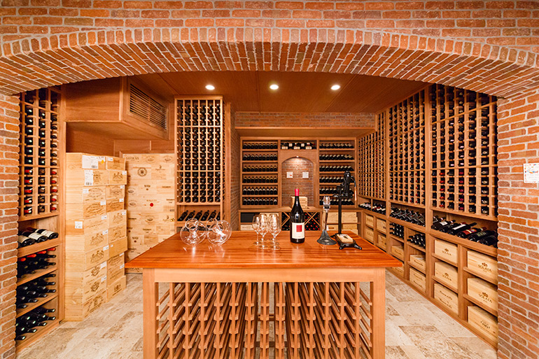 Traditional style Joseph & Curtis wine cellar