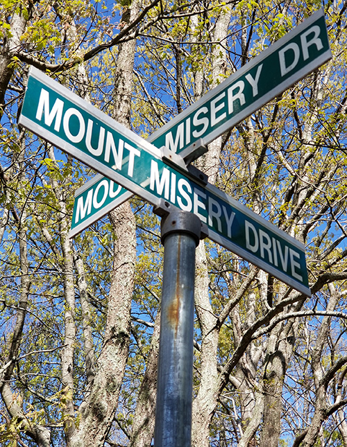 Mount Misery Drive sign