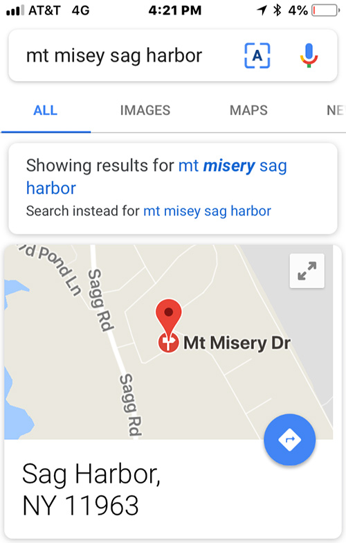 Mt. Misery iPhone screen