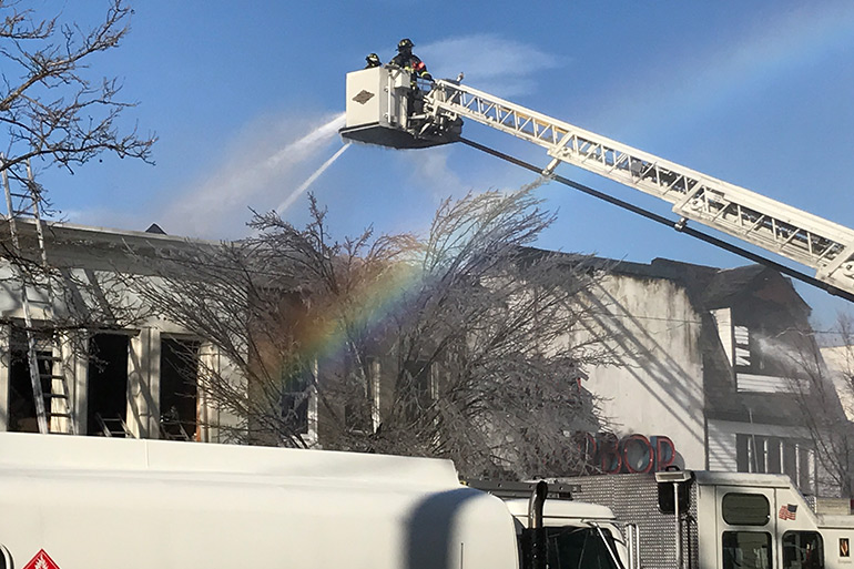 Sag Harbor fire rainbow