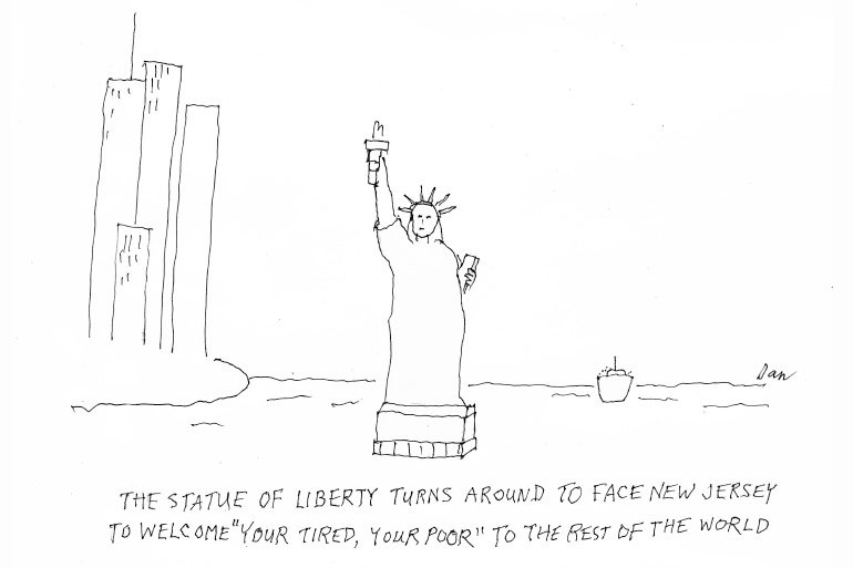 Statue of Liberty cartoon by Dan Rattiner