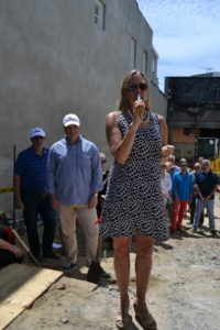 Legislator Bridget Fleming and Sag Harbor Partnership President Nick Gazzolo and