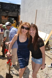 April Gornik and Christina Reina all smiles at the groundbreaking ceremony.