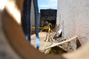 Peeking through to the Sag Harbor groundbreaking site