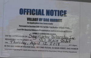 The Sag Harbor Partnership's application